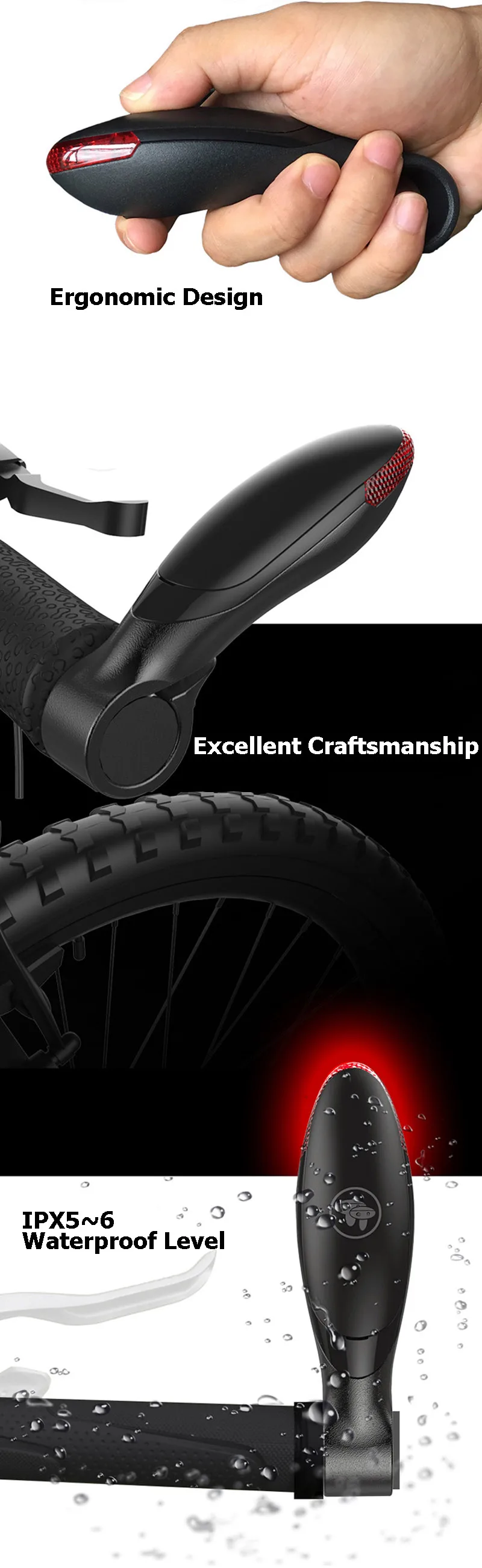 Bicycle Handle Bar Ends MTB Mountain Bike Handlebar Small Auxiliary Bike Parts Turn Light Handlebar Lights Accessories SW0005 (7)