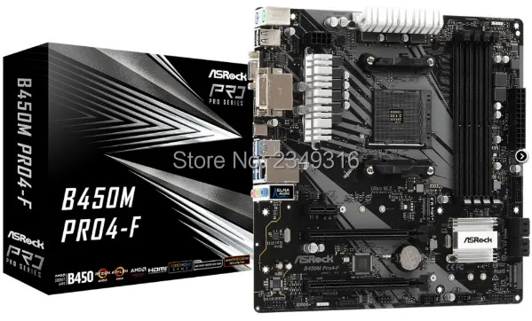 

NEW For ASRock B450M Pro4-F Original Desktop Motherboard B450 Socket AM4 DDR4 SATA3 USB3.0 M.2