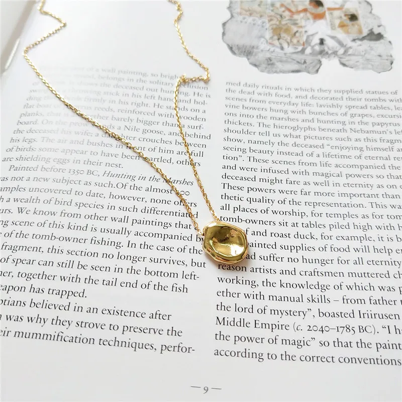 INZATT, настоящее 925 пробы, серебро, минималистичное асимметричное геометрическое ожерелье в стиле панк с подвеской, модное женское золотое ювелирное изделие, подарок