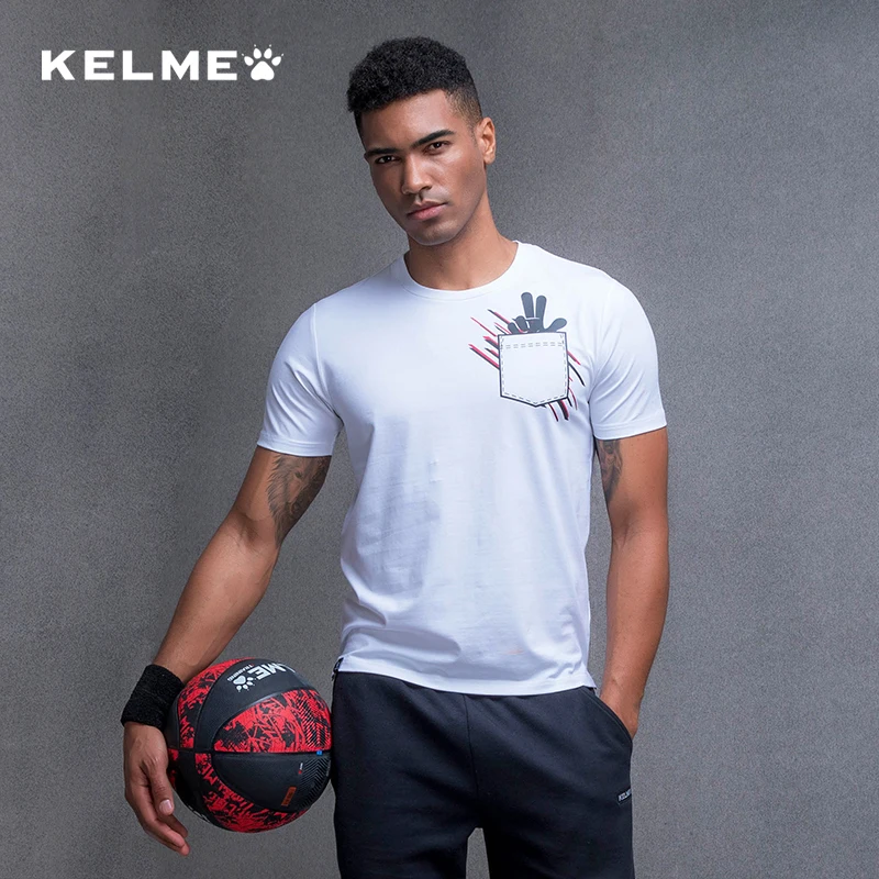 Мужская футболка KELME для спорта и отдыха влагопоглощающая хлопковая Футболка с