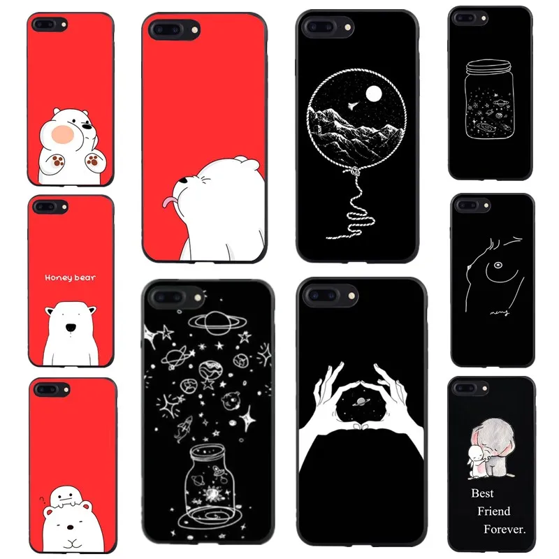 Luxury Bear Phone Case For Iphone 8 7 Plus X 6S 6 S Grip Stand Holder Silicone Soft 10 5 5S Cover Coque |