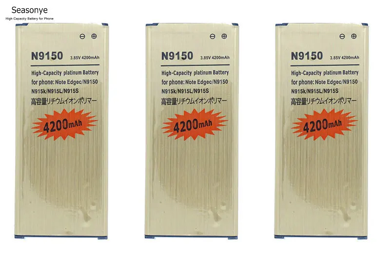 

Seasonye 3x EB-BN915BBC / EB-BN915BBE 4200mAh Gold Replacement Battery For Samsung Galaxy Note Edge N9150 N915 N915F N915A N915T