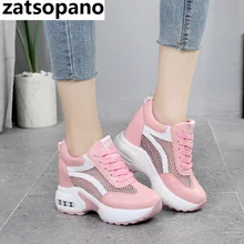 New 2019 Women Platform Wedge Sneakers Breathable Mesh 8CM High Heel Autumn Casual Shoes Height Increasing Woman Outdoor Shoes New 2019 Women Platform Wedge Sneakers Breathable Mesh 8CM High Heel Autumn Casual Shoes Height Increasing Woman Outdoor Shoes
