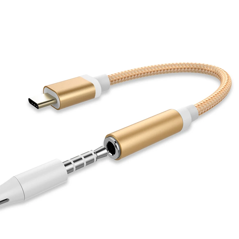 

USB Type C To 3.5MM Earphone Cable USB-C Male 3.5MM AUX Audio Jack Adapter Type-C 3.5 Converter For Earphone Xiaomi Letv2 Phone