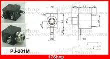 200PCS PJ 201M 3 pin 2 5mm Mono Jack Socket Panel Soldering for 2 5mm Headphones