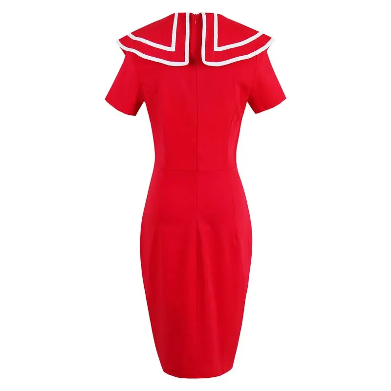 Summer Red Office Ladies Sweet Vintage Party Women Midi Dresses Bodycon Button Elegant Retro Female Fashion Dress