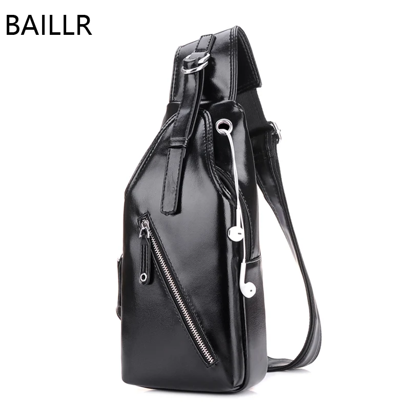 motorcycle sling crossbody messenger bag men leather business purse