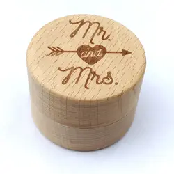 Обручальное кольцо-носитель деревянная коробочка для колец персонализированный держатель коробки деревенский письмо экологически