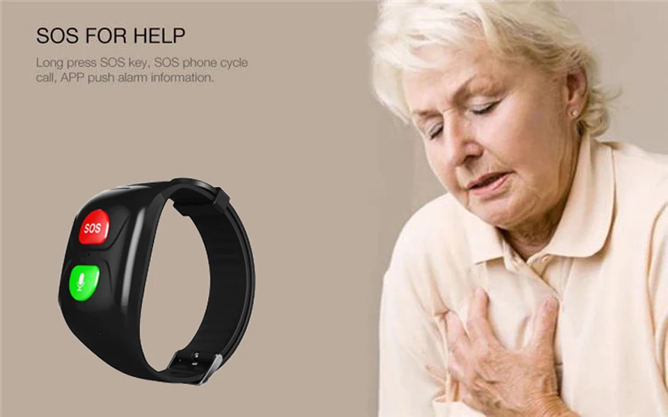 Najtaniej 2019 inteligentny zegarek starzy mężczyźni kobiety GPS bezpieczna bransoletka z nadajnikiem SOS zadzwoń taśma monitora tętna nadgarstek wodoodporny smartwatch sportowy