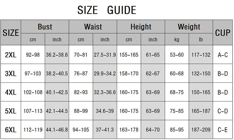 2XL-6XL