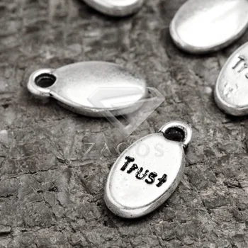 

80Pcs Antique Silver Tibetan Silver Tone 15x8x2mm Pendant Alphabet Charms Zinc Alloy Fit Bracelet Necklace Wholesale TS1340