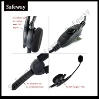 עבור baofeng uv איכות גבוהה אוזניות אוזניות 2 סיכות שני הדרך בום רדיו מיקרופון עם בקנה PPT עבור 888S טוקי טוקי Baofeng UV-5R, TYT WOUXUN (3)