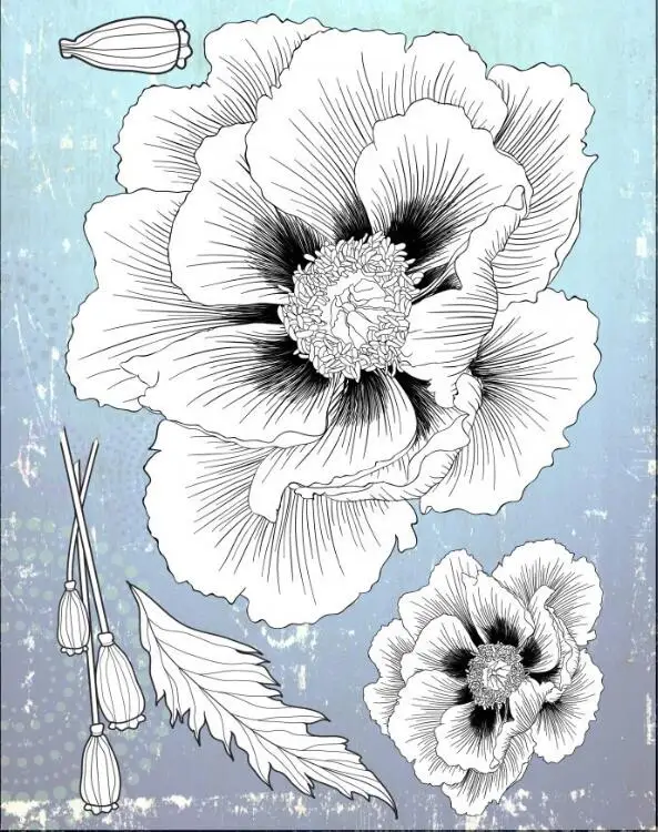 

FLOWER transparent Clear Silicone Stamp/Seal for DIY scrapbooking/photo album Decorative clear stamp sheets B064