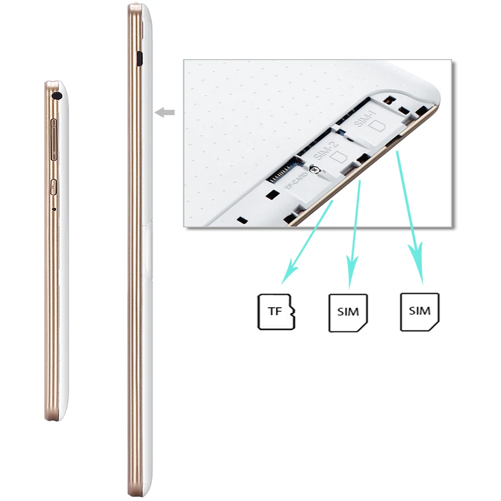 10,1 дюймовый планшетный ПК Android 7,0, 3G-телефонный звонок, четыре ядра, 4 Гб ОЗУ, 64 Гб ПЗУ, ips, две sim-карты, телефон, ПК, планшеты