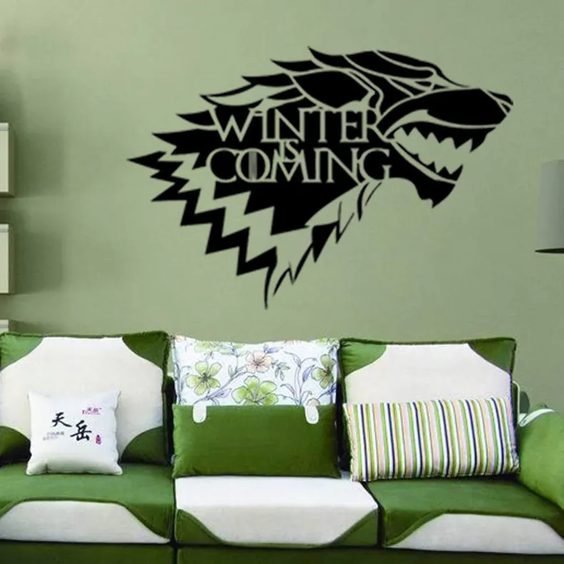 Домашний декор для спальни, Виниловая наклейка на стену с надписью «House Stark of Winterfell» и надписью «Game of Thrones»