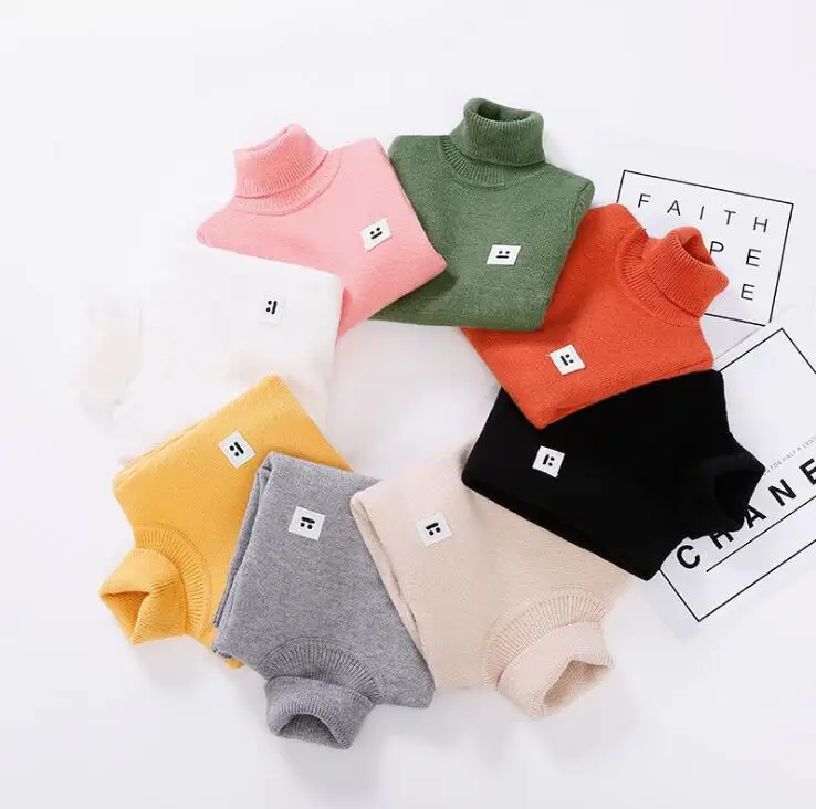 

hot! free shipping autumn winter children's clothing,turtleneck sweater,child pullover girl and boy cotton knitted sweater