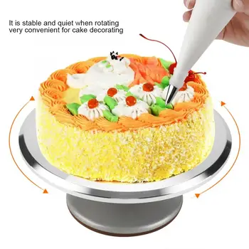 

12inch Aluminum Cake Turntable Rotating Revolving Decorating Stand Pastry Baking Decor Tool Kitchen Accessories