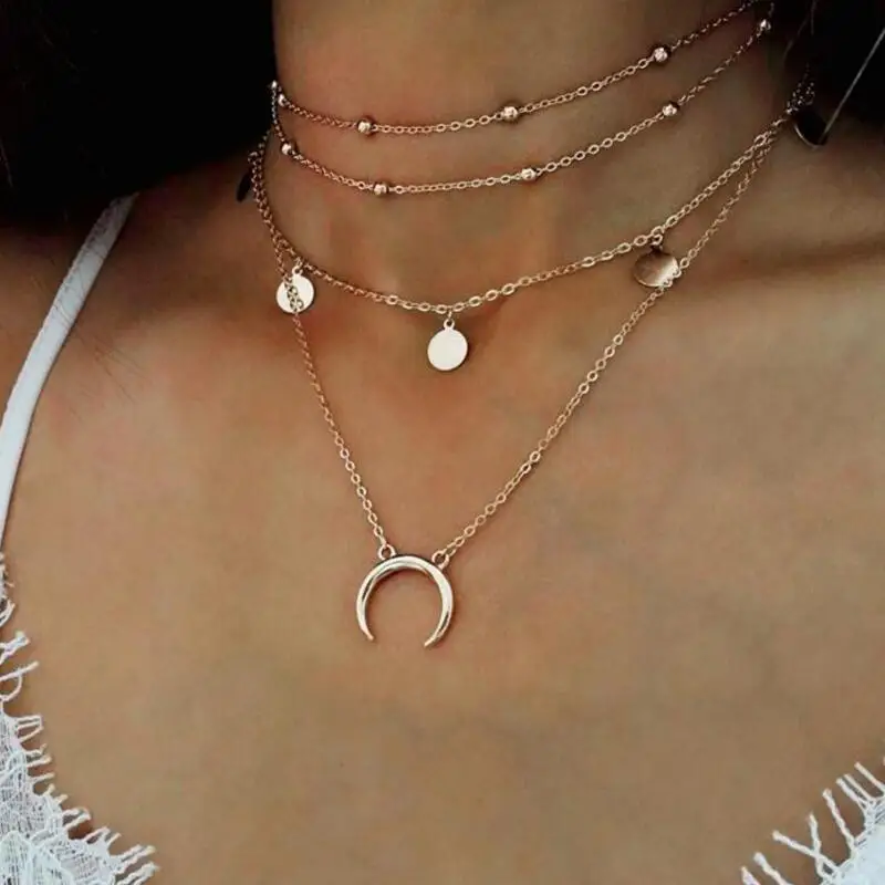 YOUREM модная разноцветная слоистых точка moon chockers ожерелья для женщин аксессуары и