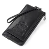 CONTACT'S Wristlet Bag Genuine Leather RFID Cellphone Wallet Men's Clutch Wallets Men Credit Card Holder Male Long Purse Zipper 6