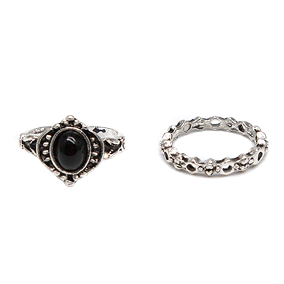 7pcs/lot Punk Gem Stone Ring Sets Vintage Women Boho Midi Above Knuckle Ring Femme Bijoux For Women Jewelry Accessories