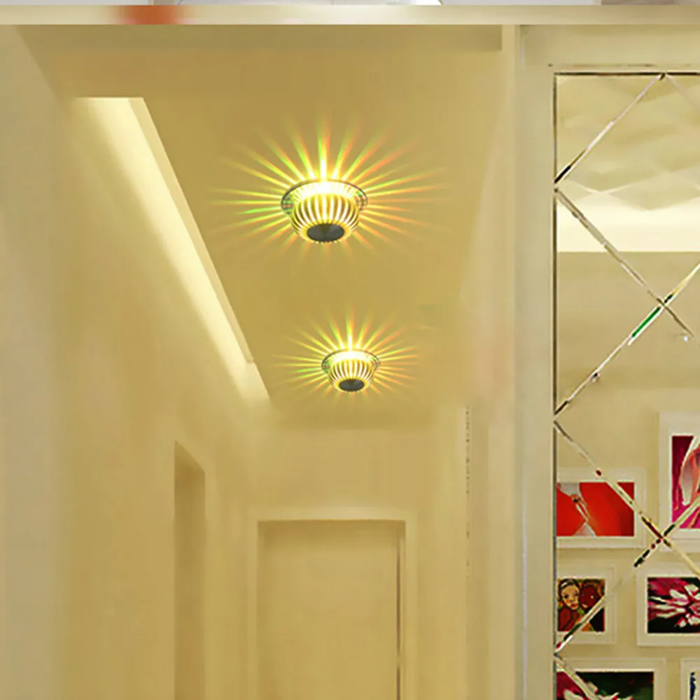 3 Вт RGB светодиодный потолочный светильник, встроенный потолочный светильник, рассеивающий светильник, дизайнерский алюминиевый для гостиной, фойе, крыльцо, Домашний Светильник, Декор