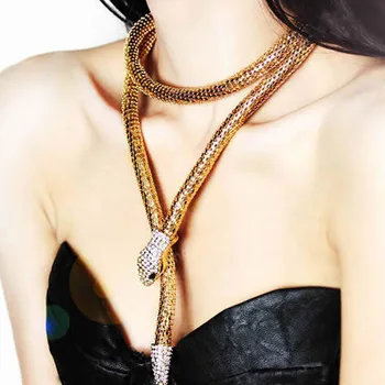 

Fashion Necklaces Exaggerated Long Shape Novel Snake Necklace Fantasy Jewelries Pendientes Ornaments Exquisite Necklace Choker