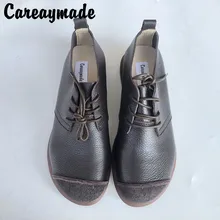 Careaymade/обувь из натуральной кожи обувь на плоской подошве ручной работы Женская художественная обувь в стиле ретро mori girl японская повседневная обувь 2 цвета