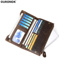 best X'Mas подарок Crazy Horse кожа ретро Для мужчин бумажник первый Слои кожа тенденция руки Для мужчин бумажник деньги карты кошелек на молнии