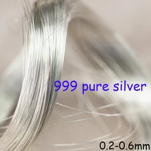 S9999 Silber Draht DIY Hand-Made Zubehör Wicklung Draht Material Sterling Seide 1 mt Reine Solide 999 Sterling Silber draht