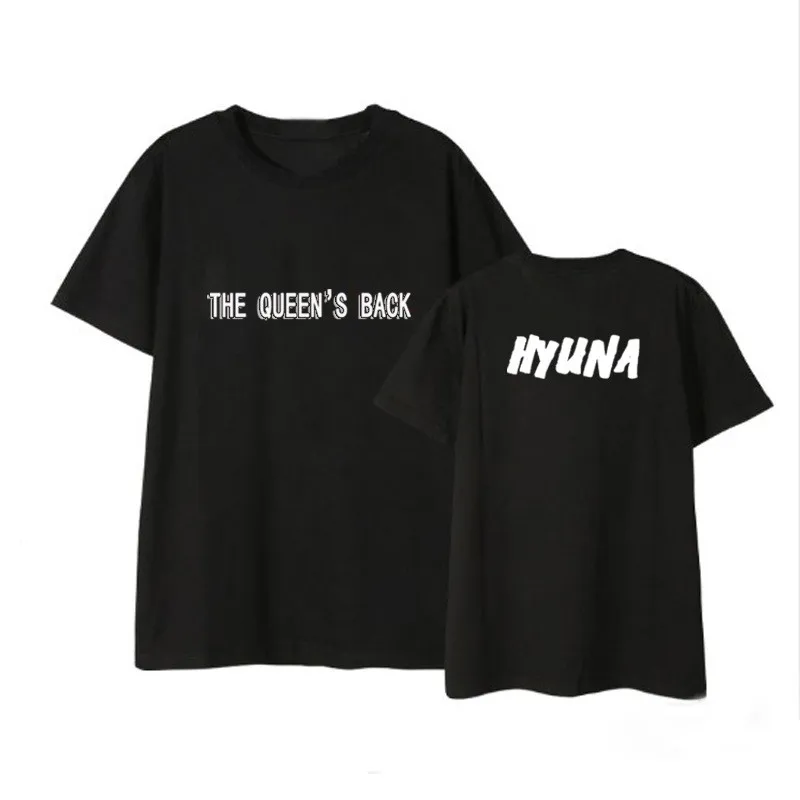Kpop HYUNA THE QUEEN'S BACK HYUN A альбом рубашки хип хоп свободная одежда футболка с коротким