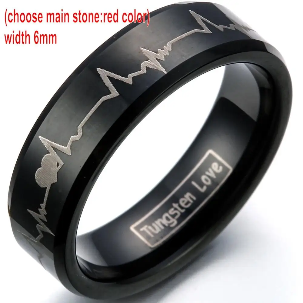 Модный черный твердосплавный кольцо с лазерной гравировкой Forever Love мужские женские обручальные кольца Размер 4-17-blue-8mm/red-6mm-1 шт