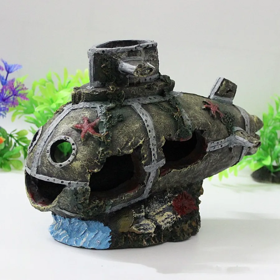 Sunk Ship Aquarium Ornament Wreck Sunk Submarine (5)