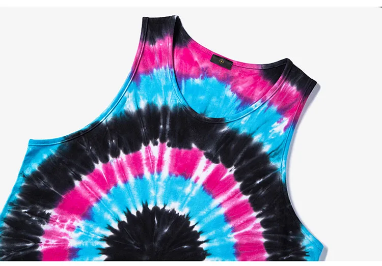 Aolamegs Tank Tops Men Tie Dye Rainbow Color Tee Sleeveless T Shirts Homme 2017 Spring Summer Hip Hop Fashion Streetwear M-XXL (3)