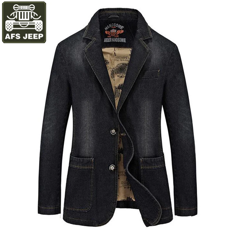 

AFS JEEP Brand 2017 Denim Jacket Men Single Breasted Turn-down Collar Jeans Coat Male jaqueta masculina Man Jacket veste homme