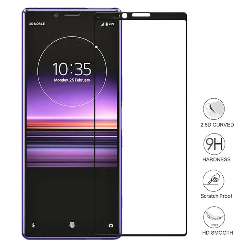 Защитное стекло для Sony Xperia 10 plus защита экрана 1 полное покрытие закаленное пленка