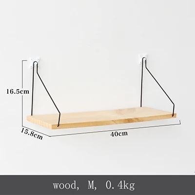 Простые деревянные настенные стеллажи в скандинавском стиле, держатели из твердой древесины, полка для хранения на стену, для гостиной, спальни, стеллаж для хранения - Цвет: wood M