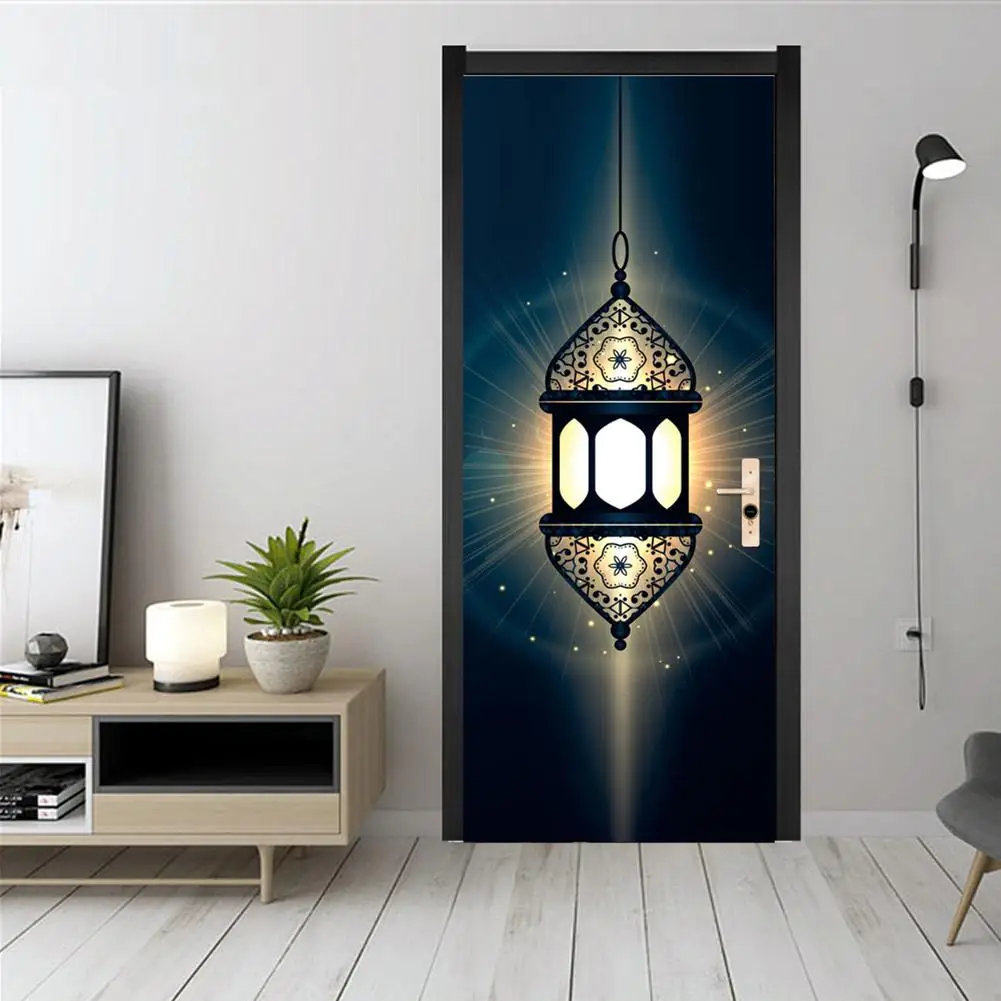 

2Pcs/Set PVC Muslim Eid Door Window Wall Sticker New Year Festival Home Decor Wall Stickers