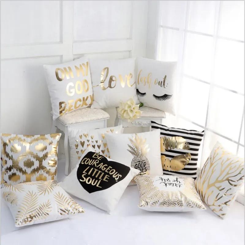 

Marious Brand 2018 New Arrival Letters Printed Seat Cushion shell Patchwork Back Cushion shell Sofa/Bedroom Hot Selling For Free