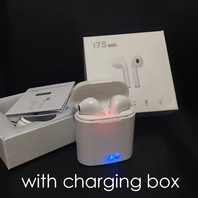 100 шт. высокое качество I7S TWS in ear Bluetooth наушник беспроводной стерео музыкальные