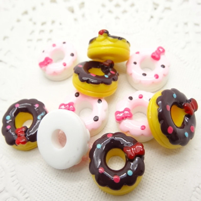 RESIN CHOSE STYLE FLAT BACK COLORFUL CABOCHONS RING EARRING MAKIN,DONUT,FLOWER