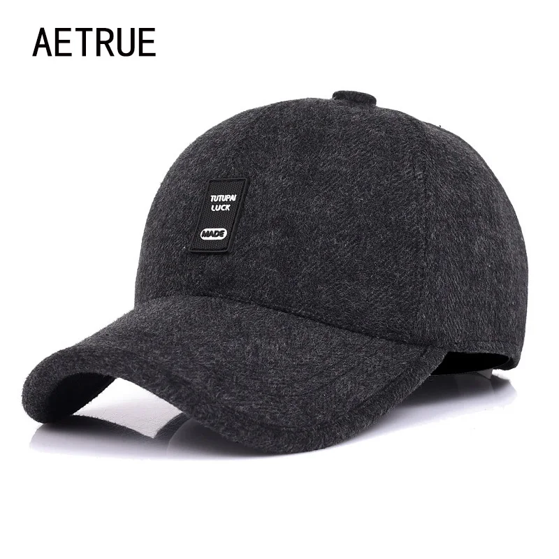 AETRUE Snapback мужская бейсбольная Кепка папа шапки для мужчин бренд Bone homme ушанки Gorras Casquette Chapeau утепленная Кепка, теплая зимняя шапка