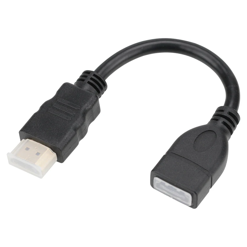 Короткий 16,8 см HDMI Мужской к HDMI Женский конвертер Кабель-адаптер Шнур 1080 P мини HDMI к HDMI адаптер 50 шт./партия