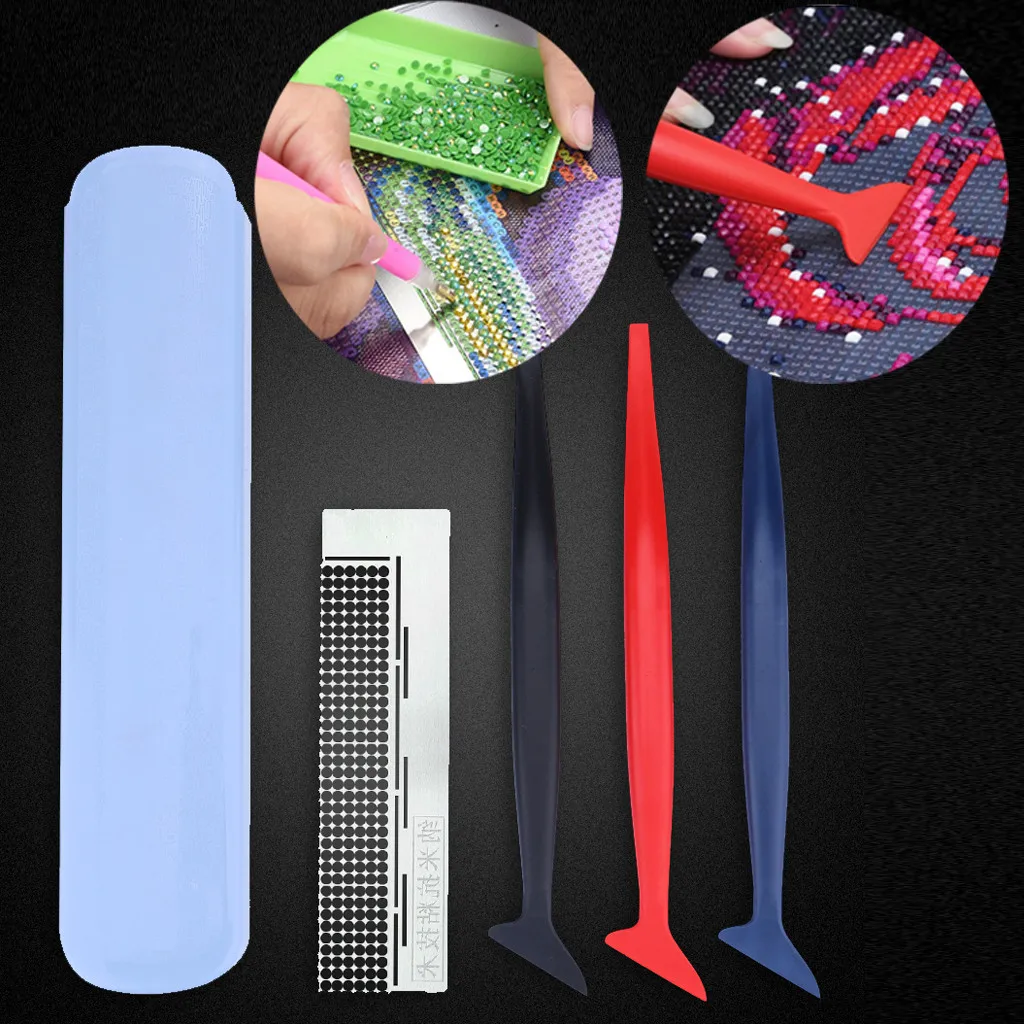 3 Pcs Diamond Painting Tool With Grid Ruler 5D Fix Adjustment Tools Ideal Aligning Repair Accessories | Дом и сад