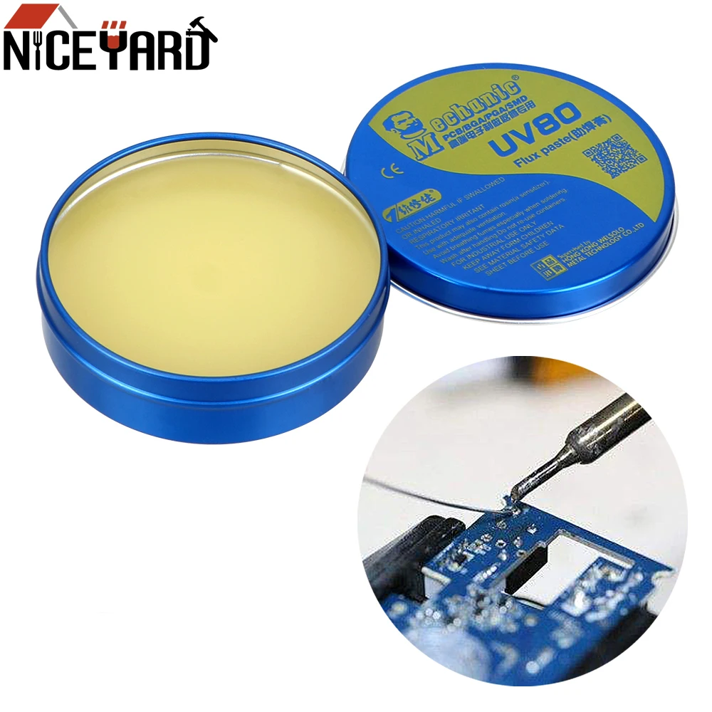 

NICEYARD Paste Flux Electric Soldering Iron Welding Fluxes No-clean MCN-UV80 For PCB/BGA/PGA/SMD Soldering Tin BGA Solder Flux