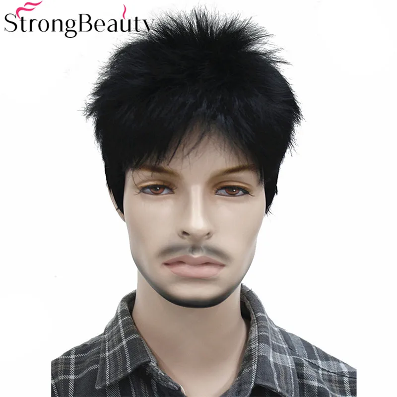 StrongBeauty искусственные синтетические короткие черные коричневые золотые мужские