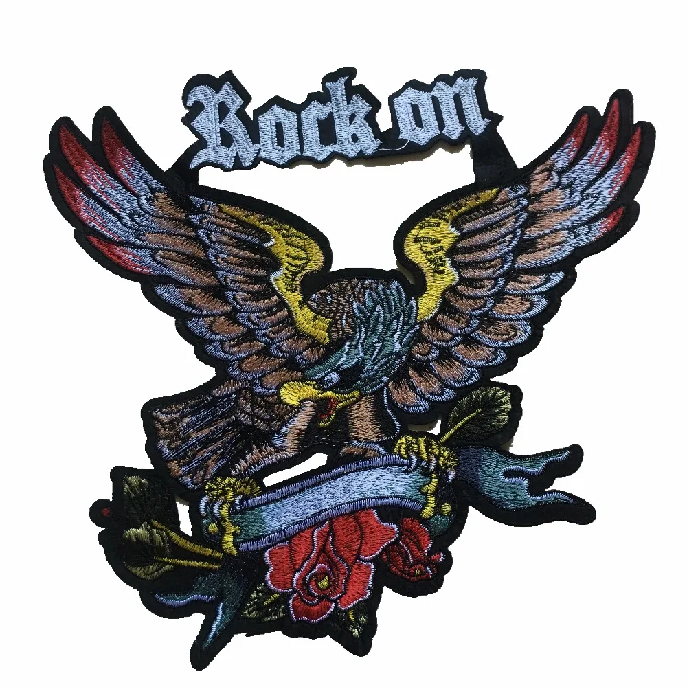 1PC Large Rock on Eagle Embroidered Patch for Clothes Sew Appliqus Patches Badge Clothing DIY Decoration Sewing Sticker | Дом и сад