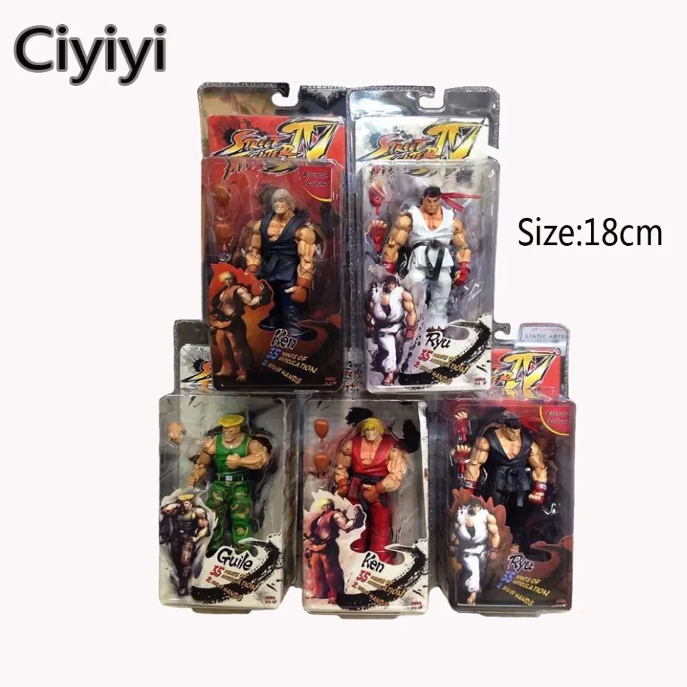 18cm Street Fighter IV Ken Ryu Guile Action Figure Model Toy Classic Game Street Fighter Hot Character Doll Collection Gift 18cm Street Fighter IV Ken Ryu Guile Action Figure Model Toy Classic Game Street Fighter Hot Character Doll Collection Gift