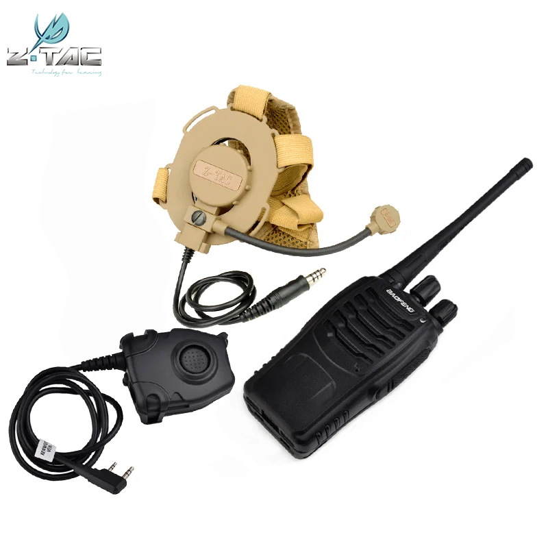 Z Tactical Airsoft Военная Боумен Evo III гарнитура и Peltor PTT Kenwood + BAOFENG888S Радио Walkie Softair Talkie
