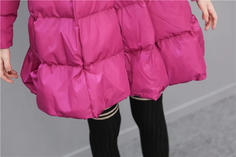 Зимняя женская куртка трапециевидной формы со стоячим воротником, новая модная однотонная свободная Зимняя парка, пальто с хлопковой подкладкой, Женская длинная куртка C5701