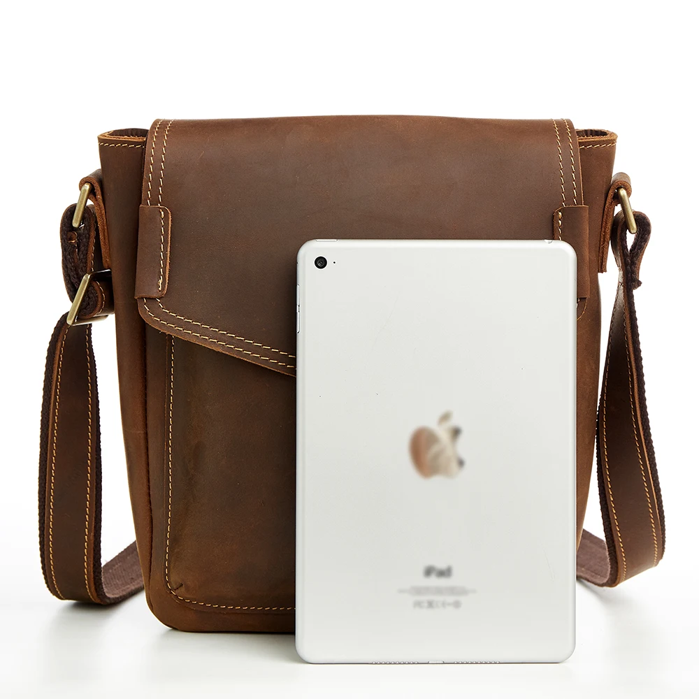 

Designer Luxury Small Messenger Bag Genuine Leather Men Bags Vintage Flap Shoulder Bag For Male Leather Crossbody Bags